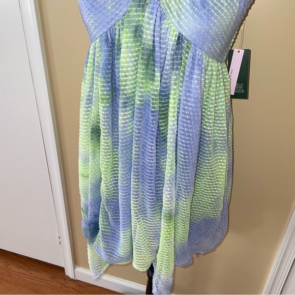 Wild Fable Blue & Green Tie Die Mini Ruffle Dress - Picture 8 of 8